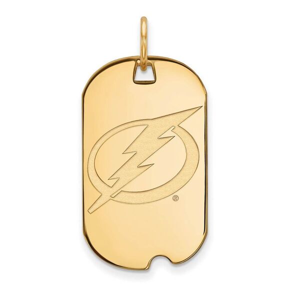 14k Yellow Gold NHL Tampa Bay Lightning Dog Tag Pendant
